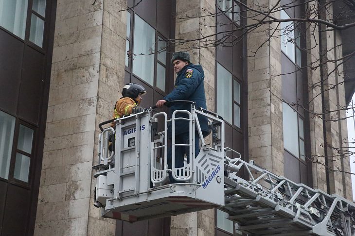 В Онкоцентре прошла противопожарная тренировка с эвакуацией персонала